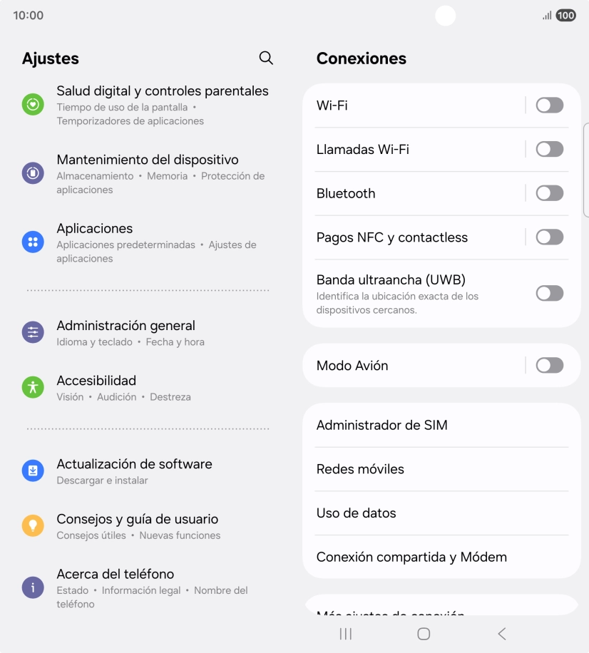 Pulsa Administración general.