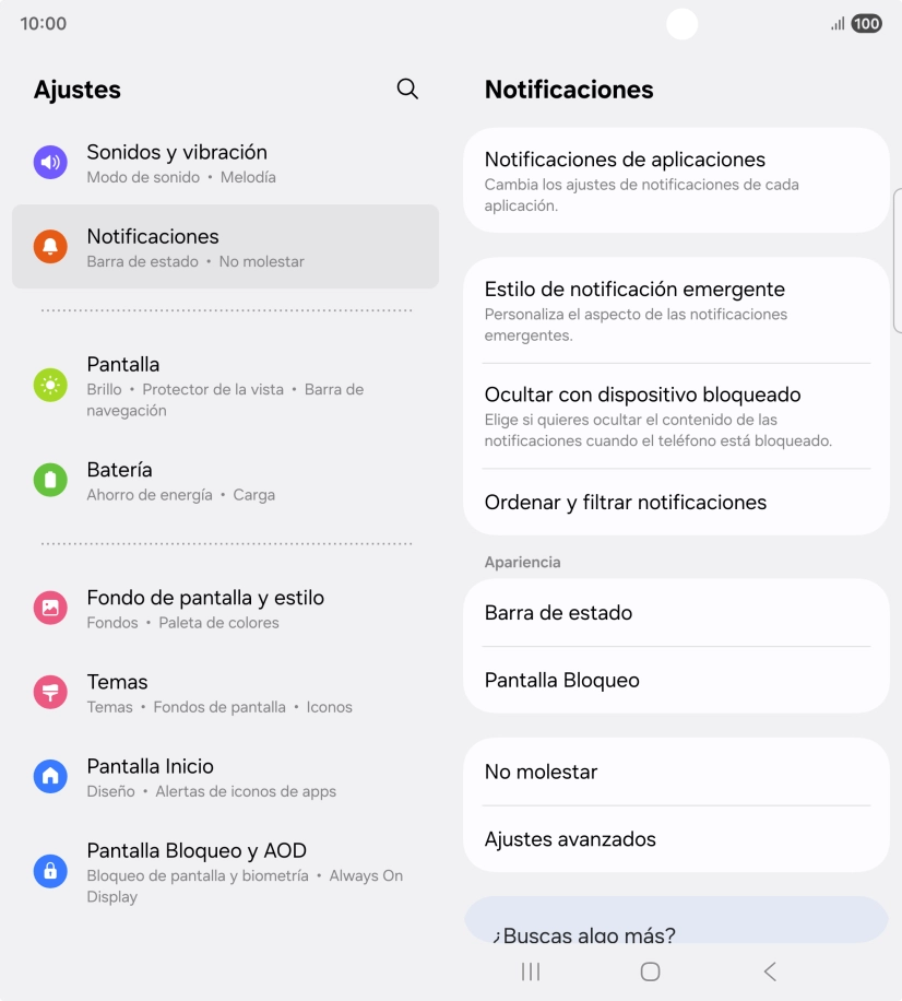 Pulsa Notificaciones de aplicaciones.