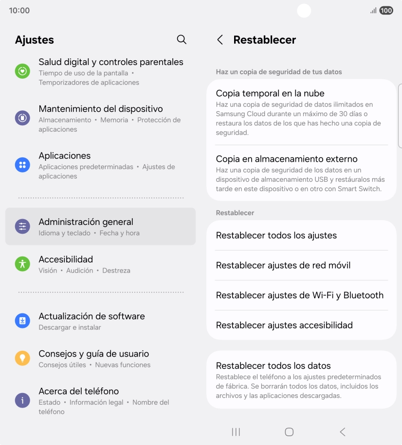 Pulsa Restablecer ajustes de red móvil.