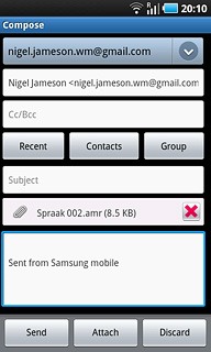 Press Send when you have finished your email message.