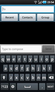 Press To.Key in the first letters of the required contact.Matching contacts are displayed.