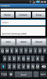 Press Subject.Key in a subject for the email message.