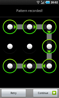 Press Continue.Repeat the selected phone lock code to confirm.