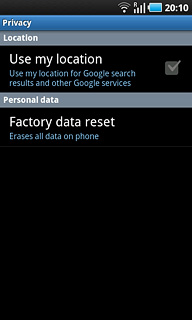 Press Factory data reset.