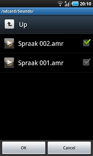 When the box next to a file is ticked (V), the file is selected.