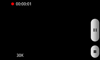 Press the stop icon to stop the video recorder.The video clip is automatically saved.