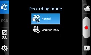 Press Normal or Limit for MMS.