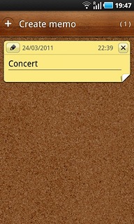 If notes have been added already:Press Create memo.