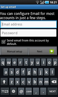 Press Password and key in the password for your email account.