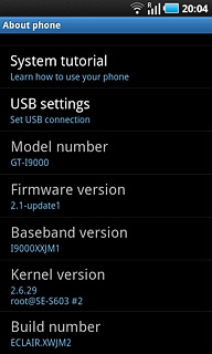 View the phone's software version below Firmware version.