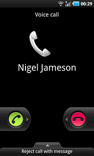 When you have an ongoing call, the new call is indicated by a sound signal.Press the accept call icon and drag the icon right.
