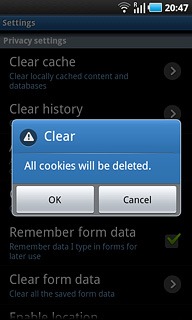Press OK to confirm.
