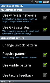 Press Require pattern to deactivate the phone lock code.