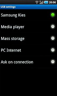 Press Mass storage.
