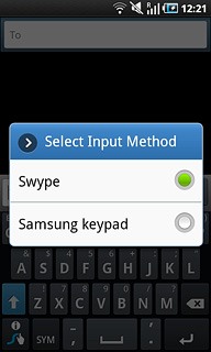 If you select Samsung keypad: