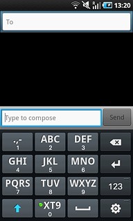 Press once on each letter to write the required word.A number of words based on the letters you have keyed in is displayed.