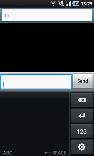 To key in letters:Press the symbol selection icon until ABC is displayed in the bottom left corner of the display.