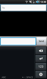 To key in numbers:Press the symbol selection icon until 123 is displayed in the bottom left corner of the display.