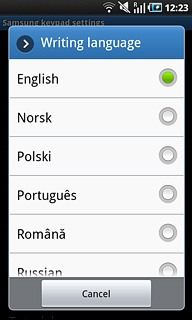 Press the required language.