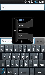 Press the required word to insert it.