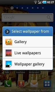 If you select Wallpaper gallery: