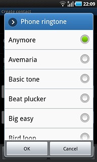 Press the required ringtone to hear it.