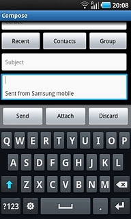 Press the message field.Write the text for your email message.