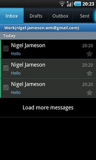 Press and hold the required email message until a pop-up menu is displayed.