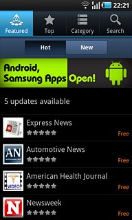 Press the required application.