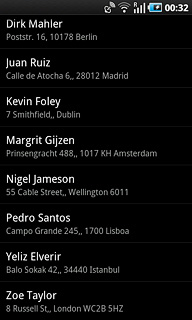 Contacts with addresses are displayed.Press the required contact.