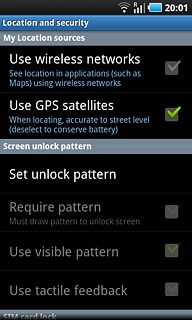 When the box next to the menu item is empty, the phone lock code is deactivated.