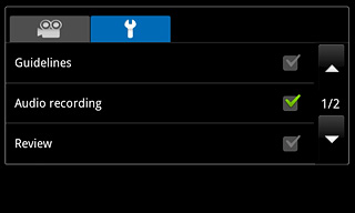 Press the box next to Audio recording to activate or deactivate the function.
