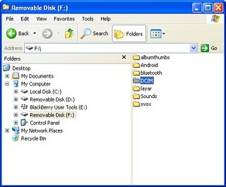 Go to the required folder in the phone's file system.
