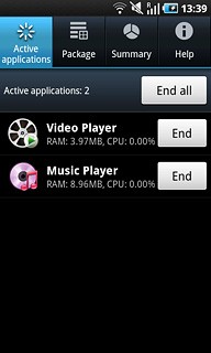 Press the Active applications tab.