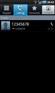 Press the Call log tab.