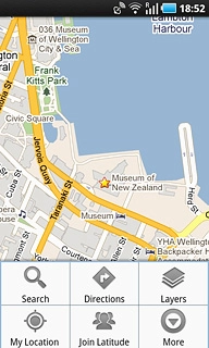 Press Search.Key in the required destination.Results matching what you key in are displayed.