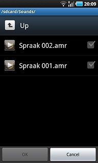 Press the box next to the required file.