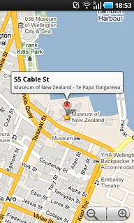 Press the information field above the destination.