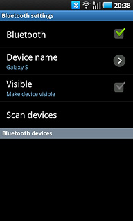 Press Scan devices.The phone now searches for devices and after a moment, a list of Bluetooth devices within range is displayed.