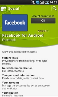 Press OK.After a moment the application is downloaded and installed.