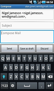 Press the message field.Write the text.