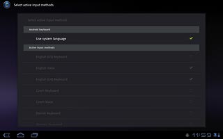 To use the default language:Press Use system language to activate the setting.