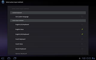 When the box next to the menu item is empty, the function is deactivated.