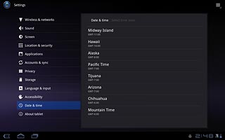Press the required time zone.