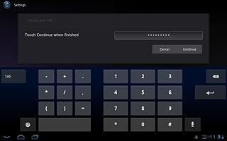 Key in the required lock code and press Continue.