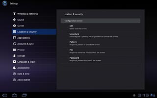 Press Off or Unsecure to deactivate the lock code.