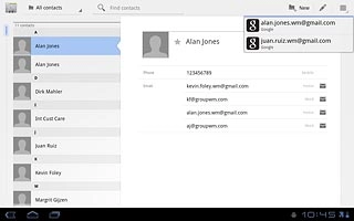 Press the required email account, if required.