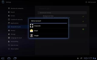 Press the required email account.