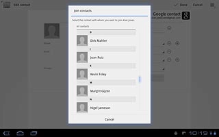Press the required contact.