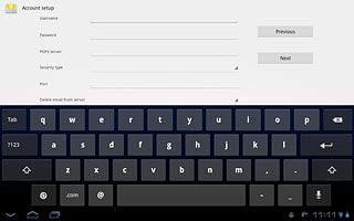 Press the field next to Delete email from server and press the required setting.